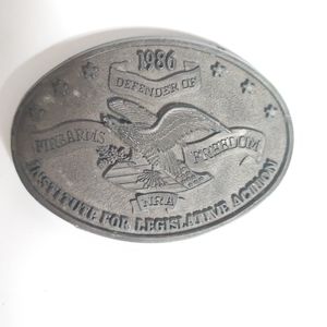 Belt Buckle 1986 NRA Institute for Legislative Action Firearms Eagle Vintage